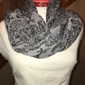 Black and Gray Cashmere Neck Scarf
